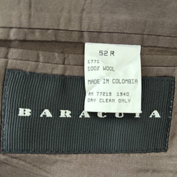 Vintage Baracuta 100% Wool Brown Dinner Sport Coat Jacket Blazer Plaid‎ Mens 52R - Picture 5 of 5